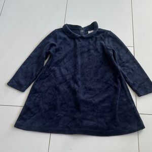 H&M Navy Blue Kids Fleece velour dress 2/3Y